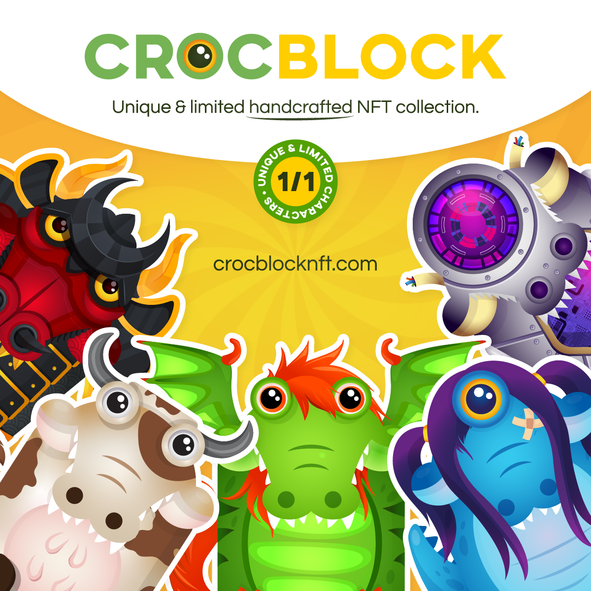 Crocblock Mint Day! Limited handcrafted NFT collection.